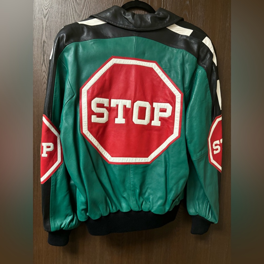 Michael Hoban Vintage Leather Stop Sign Jacket